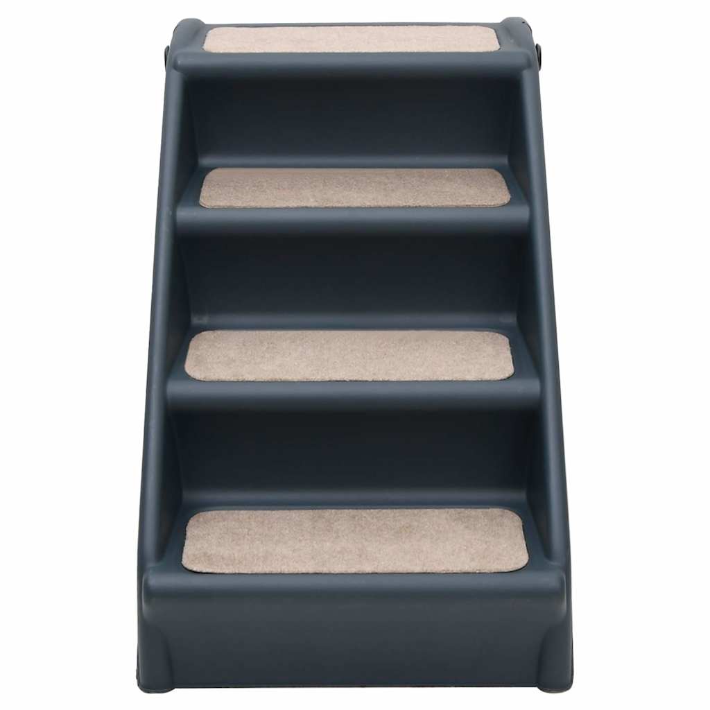 vidaXL Dog Stair | Dark grey | Polypropylene | Medium | Collapsible | Dog Stair 3
