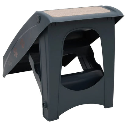 vidaXL Dog Stair | Dark grey | Polypropylene | Medium | Collapsible | Dog Stair 5