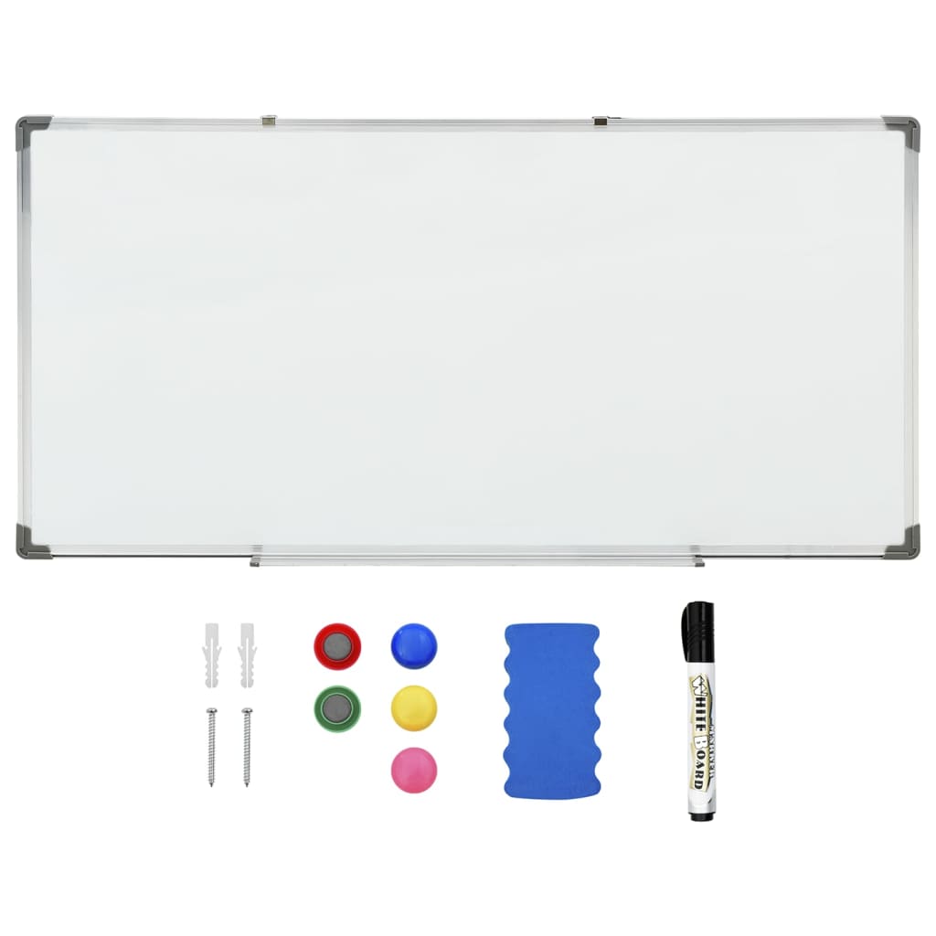 vidaXL Magnetic Whiteboard White 110x60 cm Steel 2