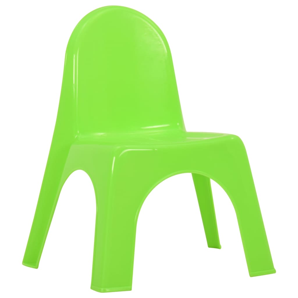 vidaXL Kids Table And Chair | Red, green, yellow, blue | 100% PP (polypropylene) 5