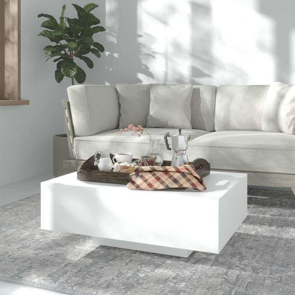 vidaXL Couch Table | White | Engineered wood | 85x55x31 cm | Simple 1