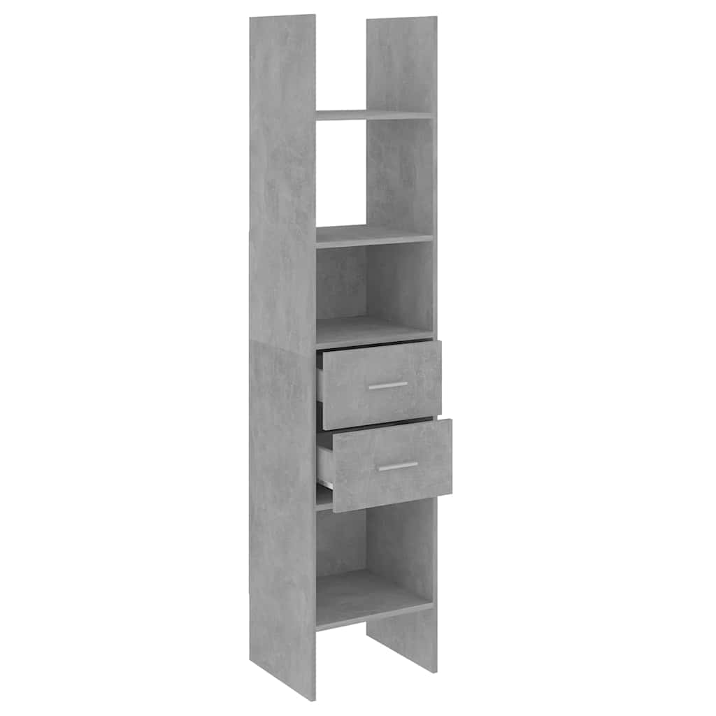 vidaXL Book Cabinet | Concrete Grey | Engineered Wood | Tall | Book Cabinet 3