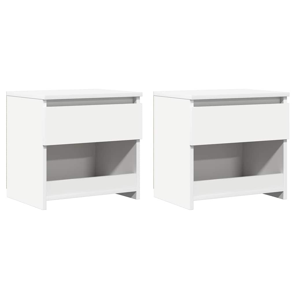 803444 vidaXL Bedside Cabinets 2 pcs White 40x30x39 cm Engineered Wood 2