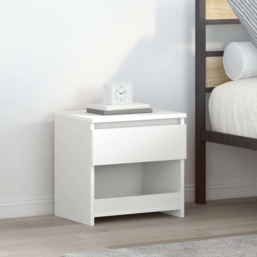 803444 vidaXL Bedside Cabinets 2 pcs White 40x30x39 cm Engineered Wood 1