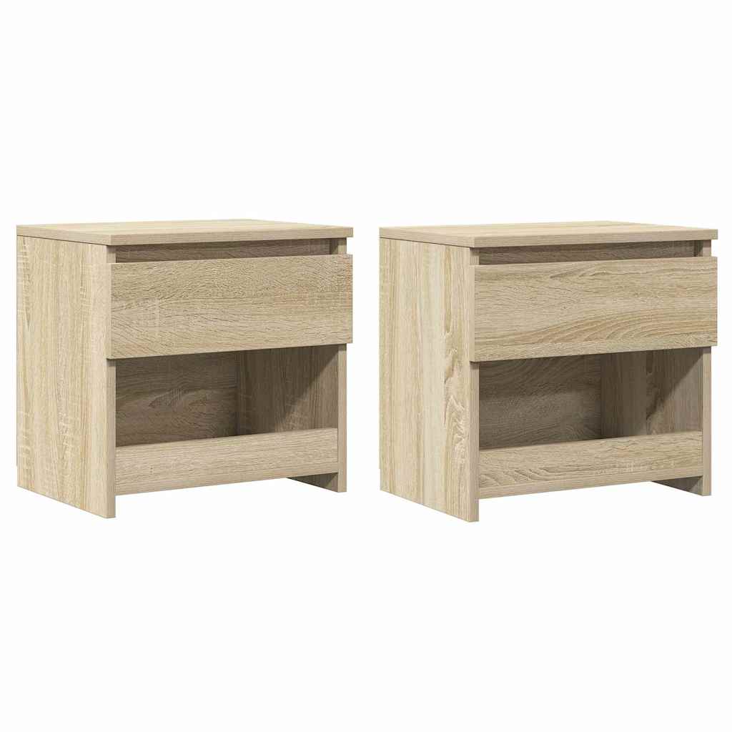 803450 vidaXL Bedside Cabinets 2 pcs Sonoma Oak 40x30x39 cm Engineered Wood 2
