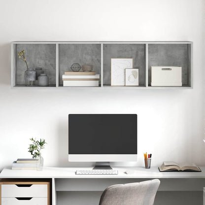 vidaXL Wall-mounted TV Cabinet Concrete Grey 37x37x142.5 cm Engineered Wood 6
