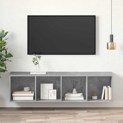 vidaXL Wall-mounted TV Cabinet Concrete Grey 37x37x142.5 cm Engineered Wood 1