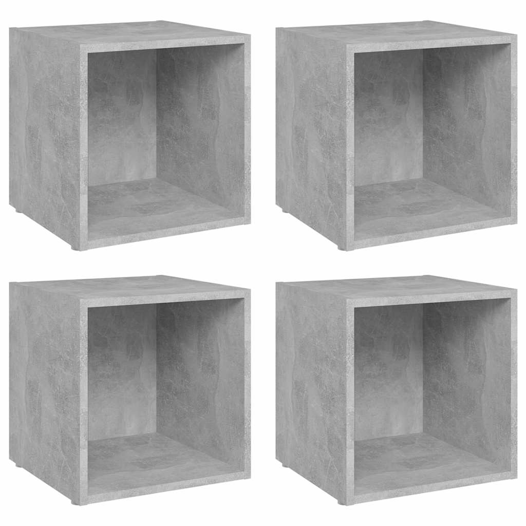 805512 vidaXL 4 Piece TV Cabinet Set Concrete Grey 37x35x37 cm Engineered Wood 2