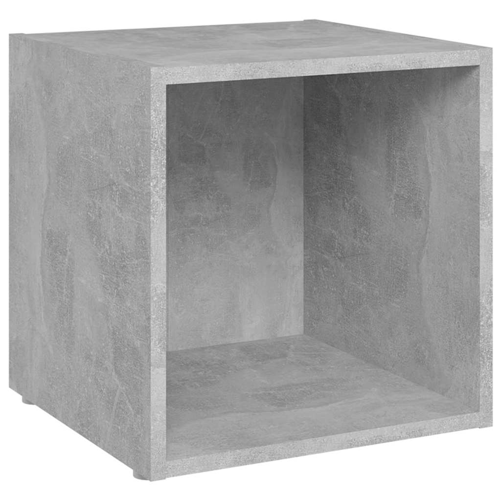 805512 vidaXL 4 Piece TV Cabinet Set Concrete Grey 37x35x37 cm Engineered Wood 4