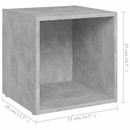 805512 vidaXL 4 Piece TV Cabinet Set Concrete Grey 37x35x37 cm Engineered Wood 6