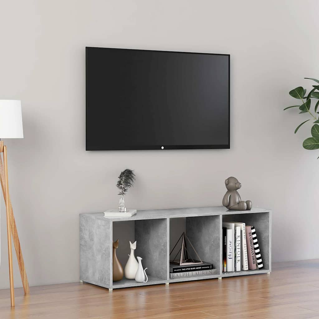 805538 vidaXL TV Cabinet Concrete Grey 107x35x37 cm Engineered Wood 1
