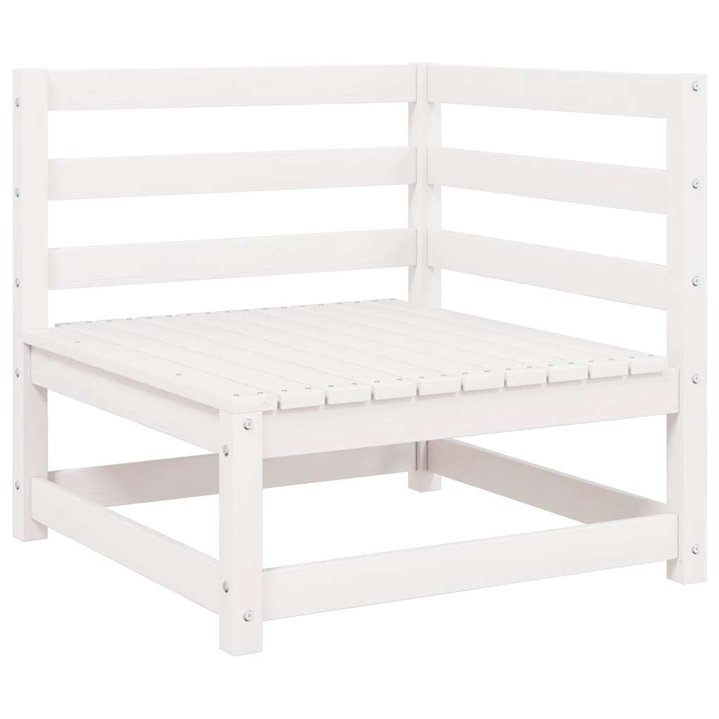vidaXL Garden Corner Sofa White Solid Wood Pine 2