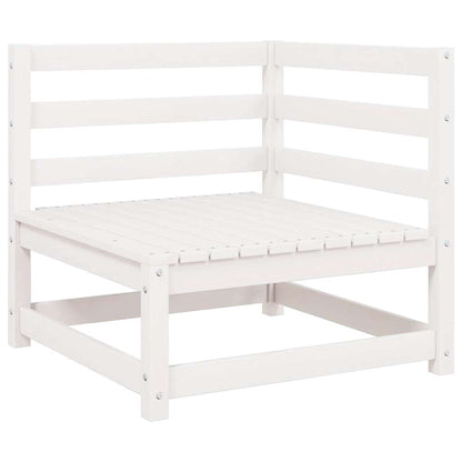vidaXL Garden Corner Sofa White Solid Wood Pine 2