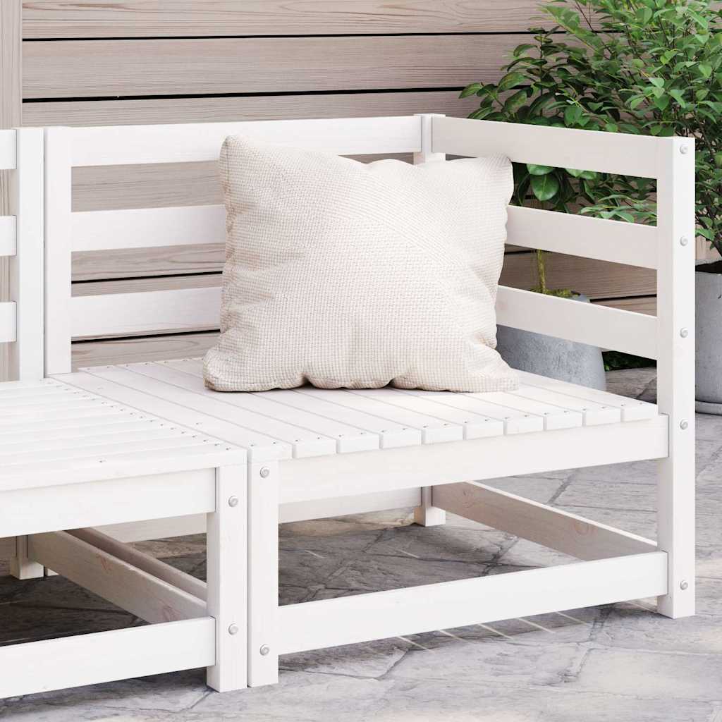 vidaXL Garden Corner Sofa White Solid Wood Pine 3