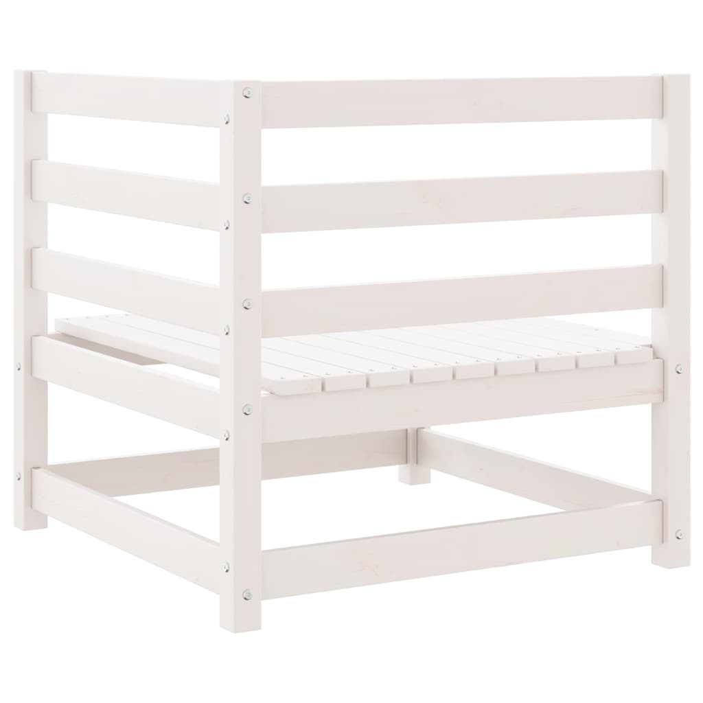 vidaXL Garden Corner Sofa White Solid Wood Pine 6