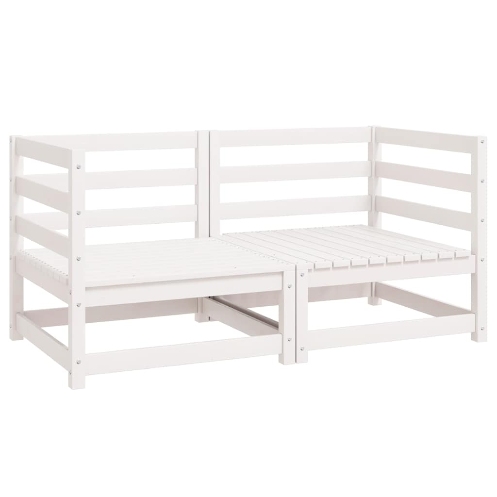 vidaXL Garden Corner Sofas 2 pcs White Solid Wood Pine 2