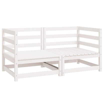 vidaXL Garden Corner Sofas 2 pcs White Solid Wood Pine 2