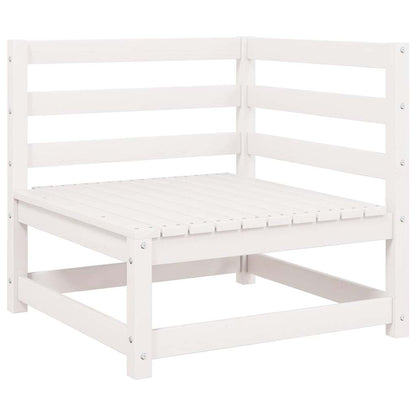 vidaXL Garden Corner Sofas 2 pcs White Solid Wood Pine 4