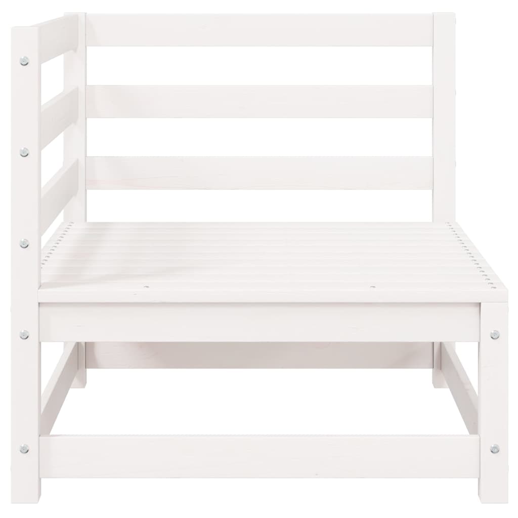 vidaXL Garden Corner Sofas 2 pcs White Solid Wood Pine 5