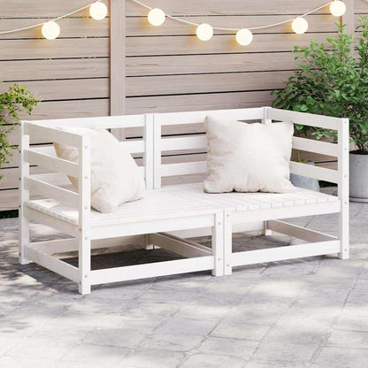 vidaXL Garden Corner Sofas 2 pcs White Solid Wood Pine 1