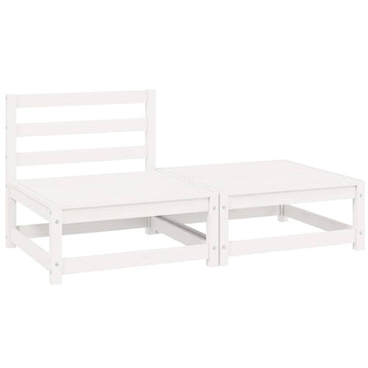 vidaXL 2 Piece Garden Lounge Set White Solid Pinewood 2
