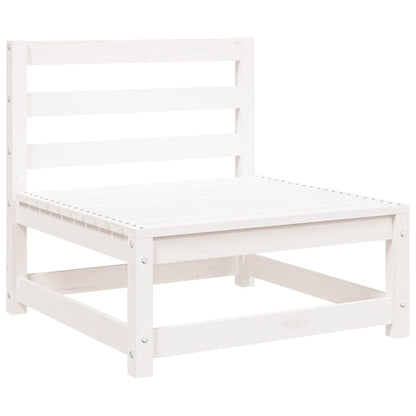 vidaXL 2 Piece Garden Lounge Set White Solid Pinewood 5