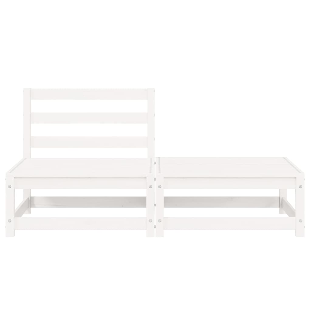 vidaXL 2 Piece Garden Lounge Set White Solid Pinewood 6
