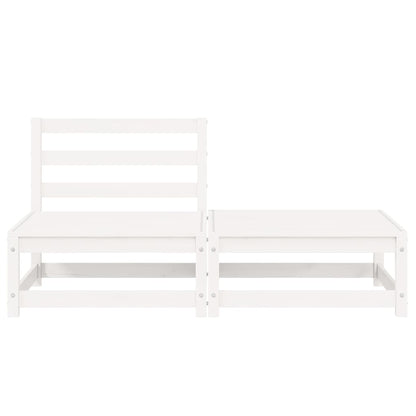 vidaXL 2 Piece Garden Lounge Set White Solid Pinewood 6