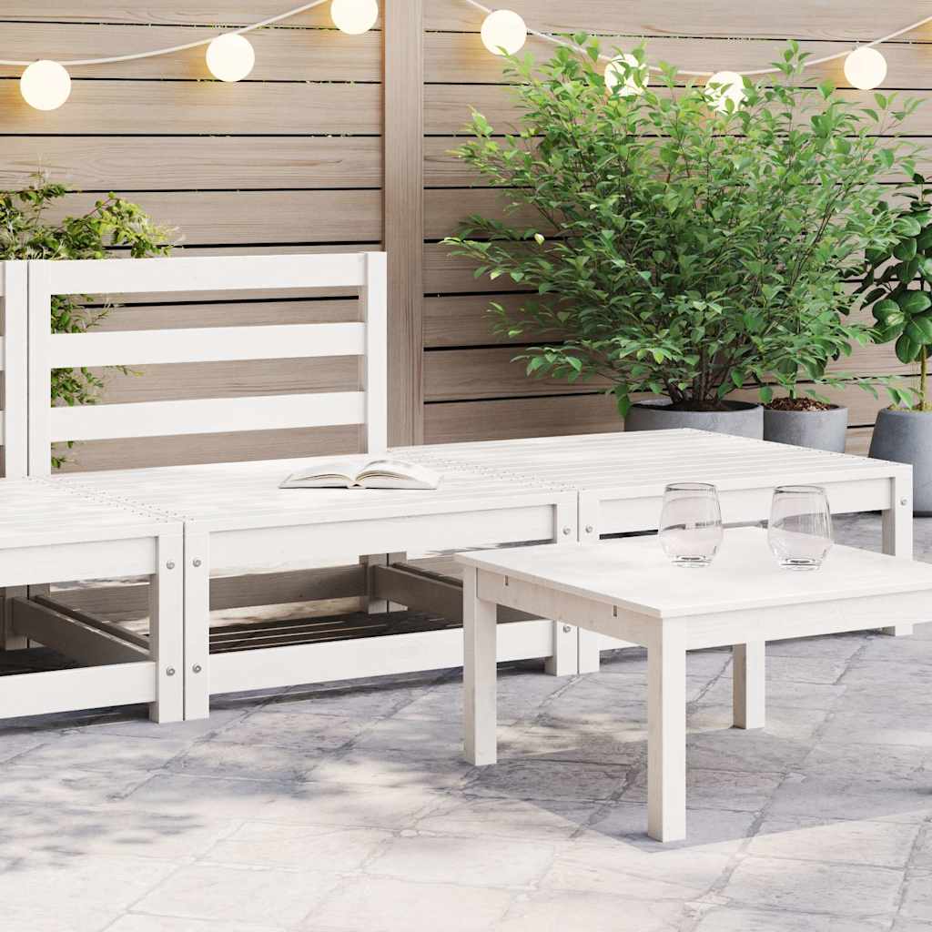 vidaXL 2 Piece Garden Lounge Set White Solid Pinewood 1