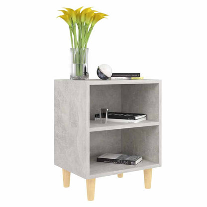 805788 vidaXL Bed Cabinets with Solid Wood Leg 2 pcs Concrete Grey 40x30x50cm 6