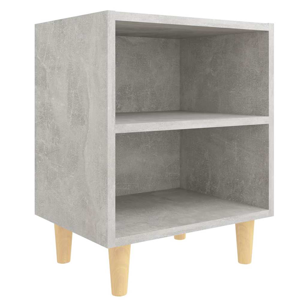 805788 vidaXL Bed Cabinets with Solid Wood Leg 2 pcs Concrete Grey 40x30x50cm 3