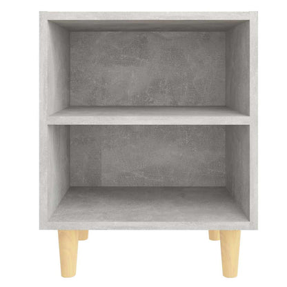805788 vidaXL Bed Cabinets with Solid Wood Leg 2 pcs Concrete Grey 40x30x50cm 4