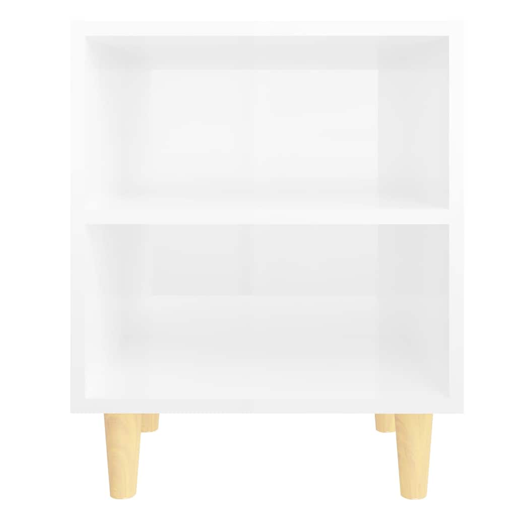 805792 vidaXL Bed Cabinets Solid Wood Legs 2 pcs High Gloss White 40x30x50 cm 4
