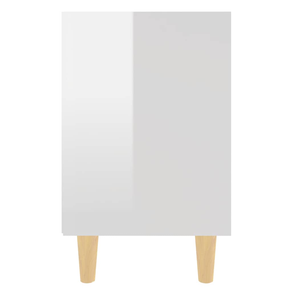 805792 vidaXL Bed Cabinets Solid Wood Legs 2 pcs High Gloss White 40x30x50 cm 5