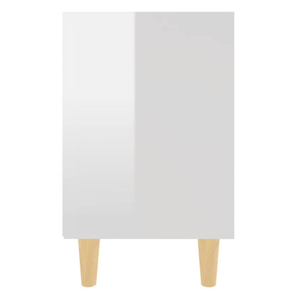 805792 vidaXL Bed Cabinets Solid Wood Legs 2 pcs High Gloss White 40x30x50 cm 5