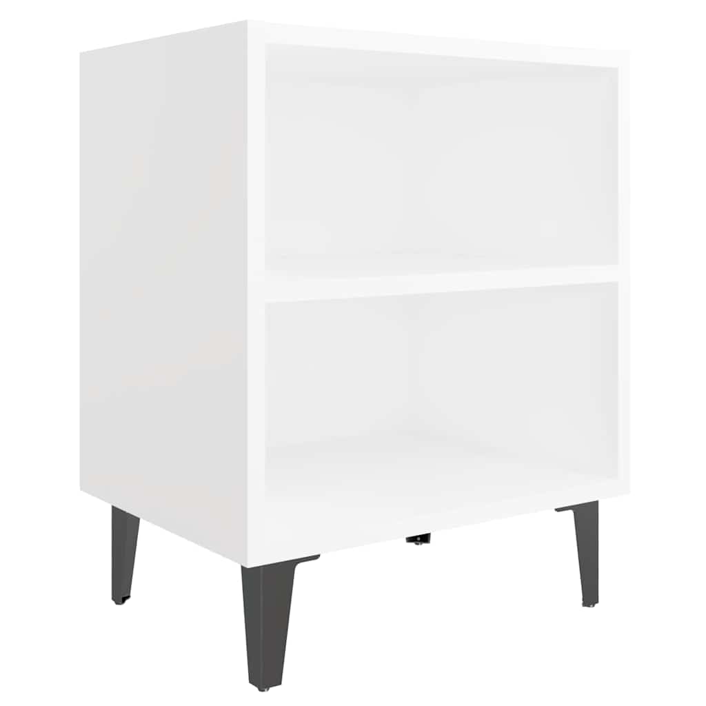 vidaXL Bed Cabinet | Set of 2 | White | Engineered wood, metal | Standard 3