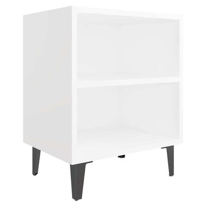 vidaXL Bed Cabinet | Set of 2 | White | Engineered wood, metal | Standard 3