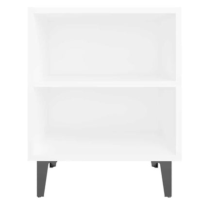 vidaXL Bed Cabinet | Set of 2 | White | Engineered wood, metal | Standard 5