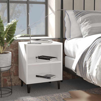 vidaXL Bed Cabinet | Set of 2 | White | Engineered wood, metal | Standard 1