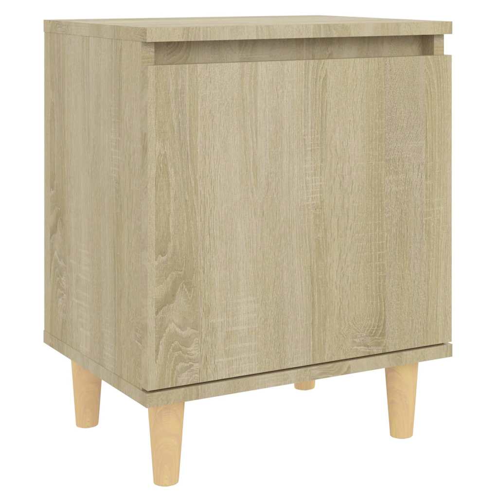 805822 vidaXL Bed Cabinets with Solid Wood Legs 2 pcs Sonoma Oak 40x30x50 cm 4