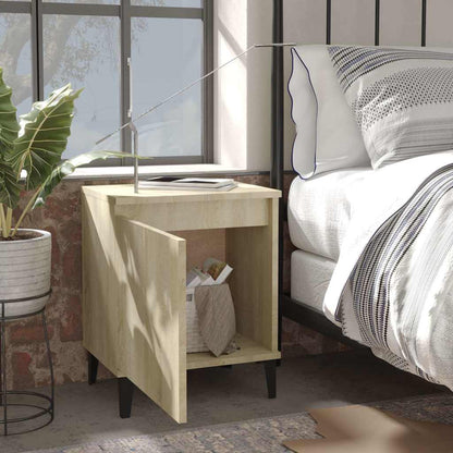 805840 vidaXL Bed Cabinets with Metal Legs Sonoma Oak 40x30x50 cm 3