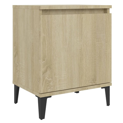 805840 vidaXL Bed Cabinets with Metal Legs Sonoma Oak 40x30x50 cm 4