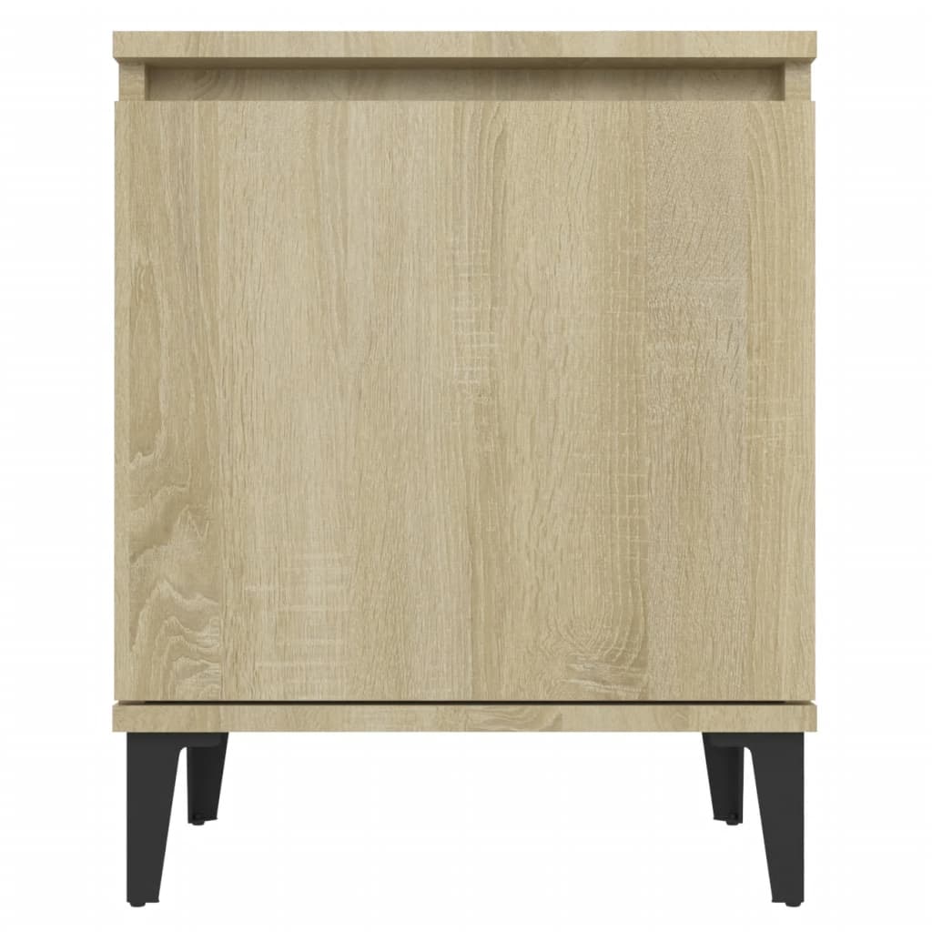 805840 vidaXL Bed Cabinets with Metal Legs Sonoma Oak 40x30x50 cm 5