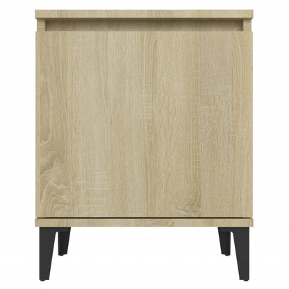 805840 vidaXL Bed Cabinets with Metal Legs Sonoma Oak 40x30x50 cm 5