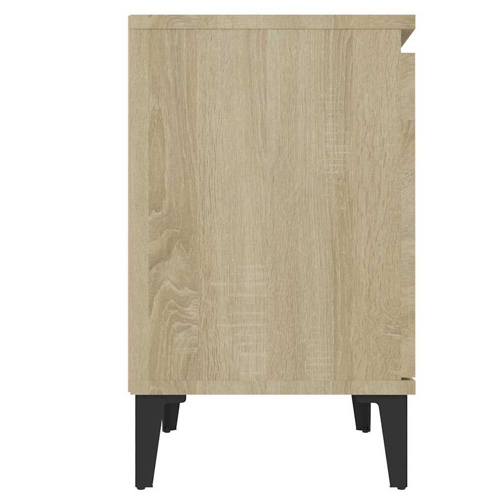 805840 vidaXL Bed Cabinets with Metal Legs Sonoma Oak 40x30x50 cm 6