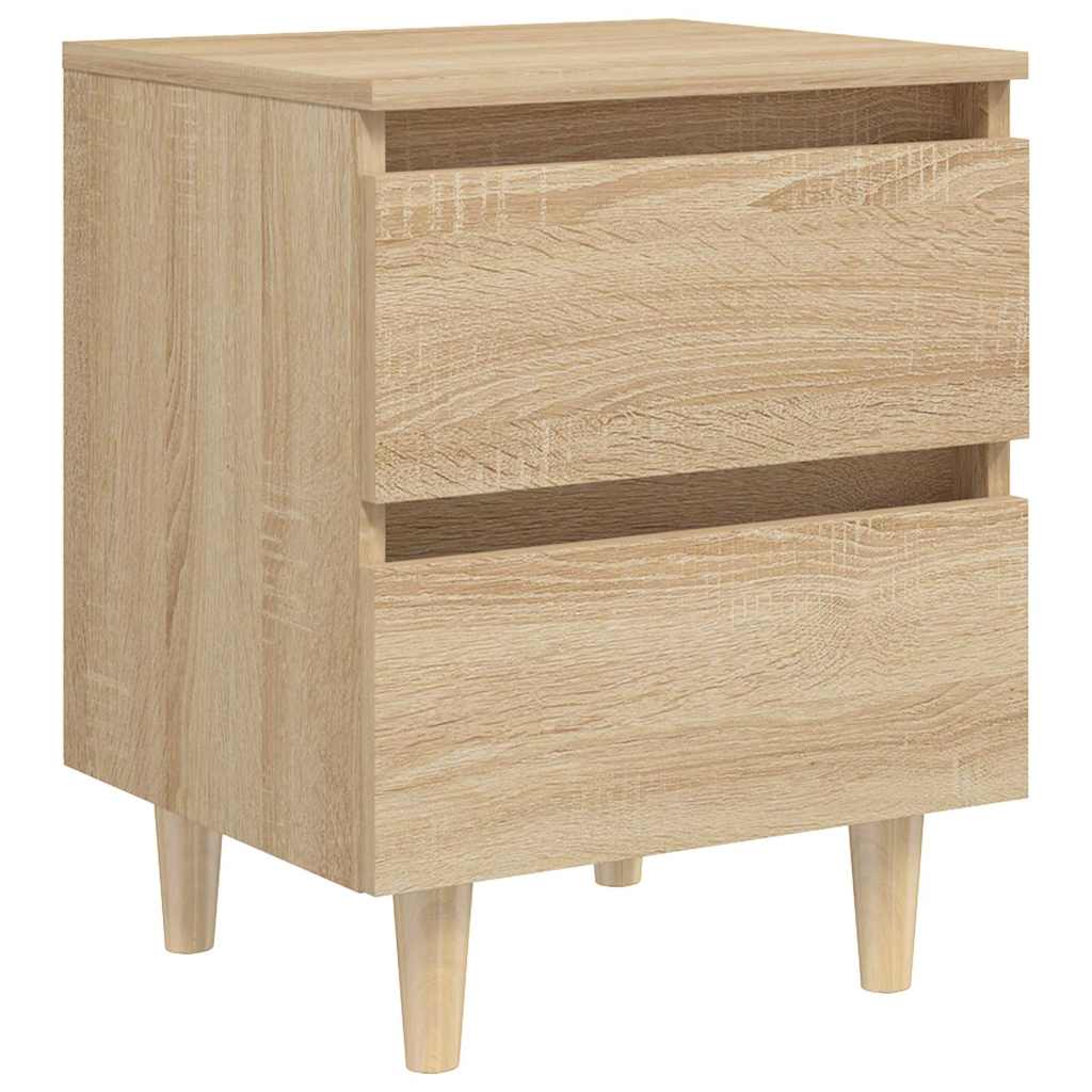 vidaXL Bed Cabinet | Sonoma Oak | Engineered Wood, Solid Pinewood | 40x35x50 cm 2
