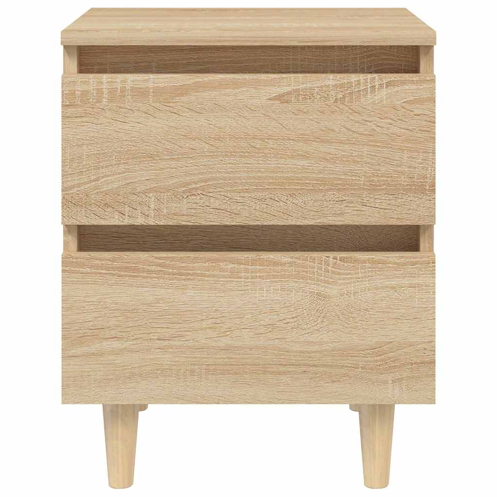 vidaXL Bed Cabinet | Sonoma Oak | Engineered Wood, Solid Pinewood | 40x35x50 cm 3
