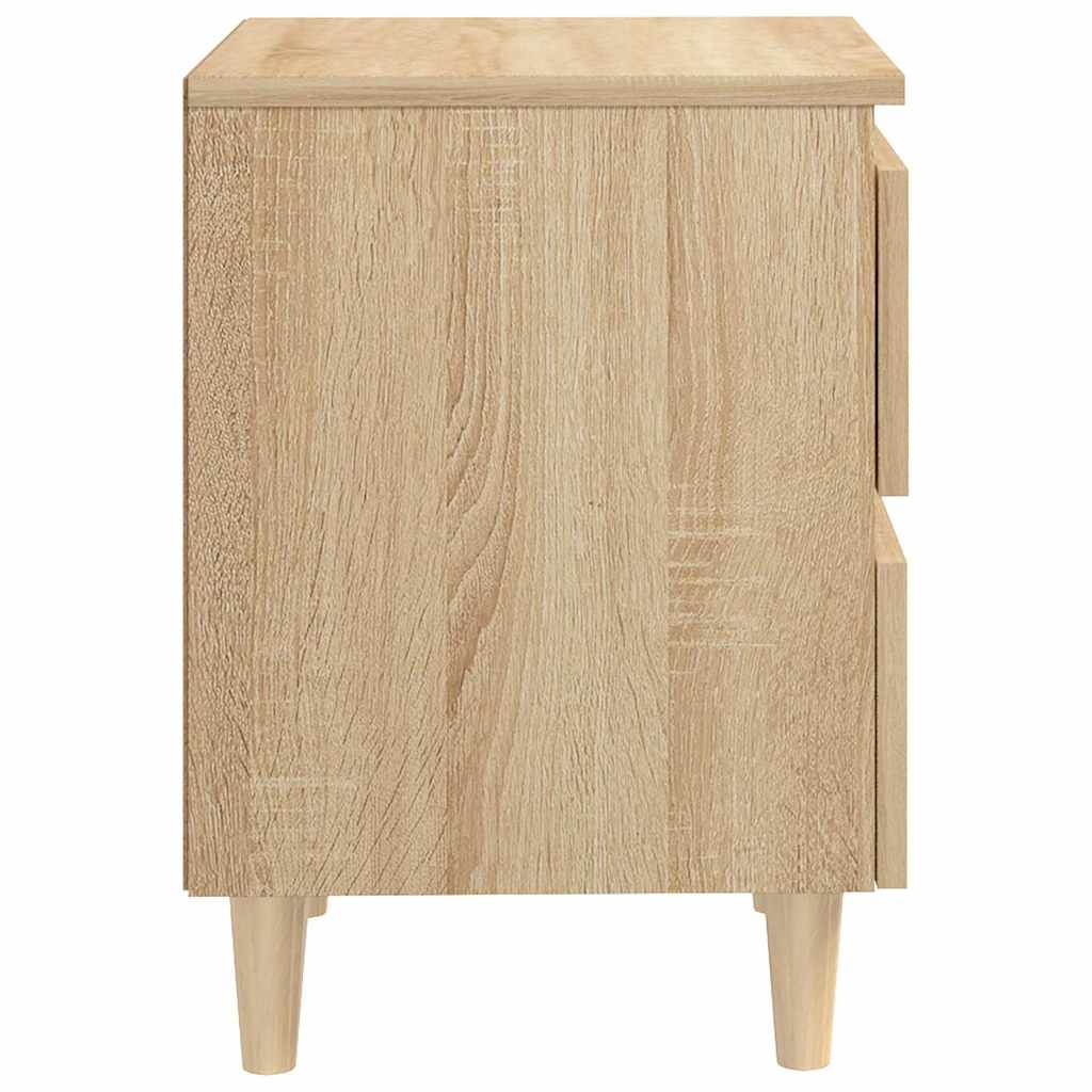 vidaXL Bed Cabinet | Sonoma Oak | Engineered Wood, Solid Pinewood | 40x35x50 cm 4