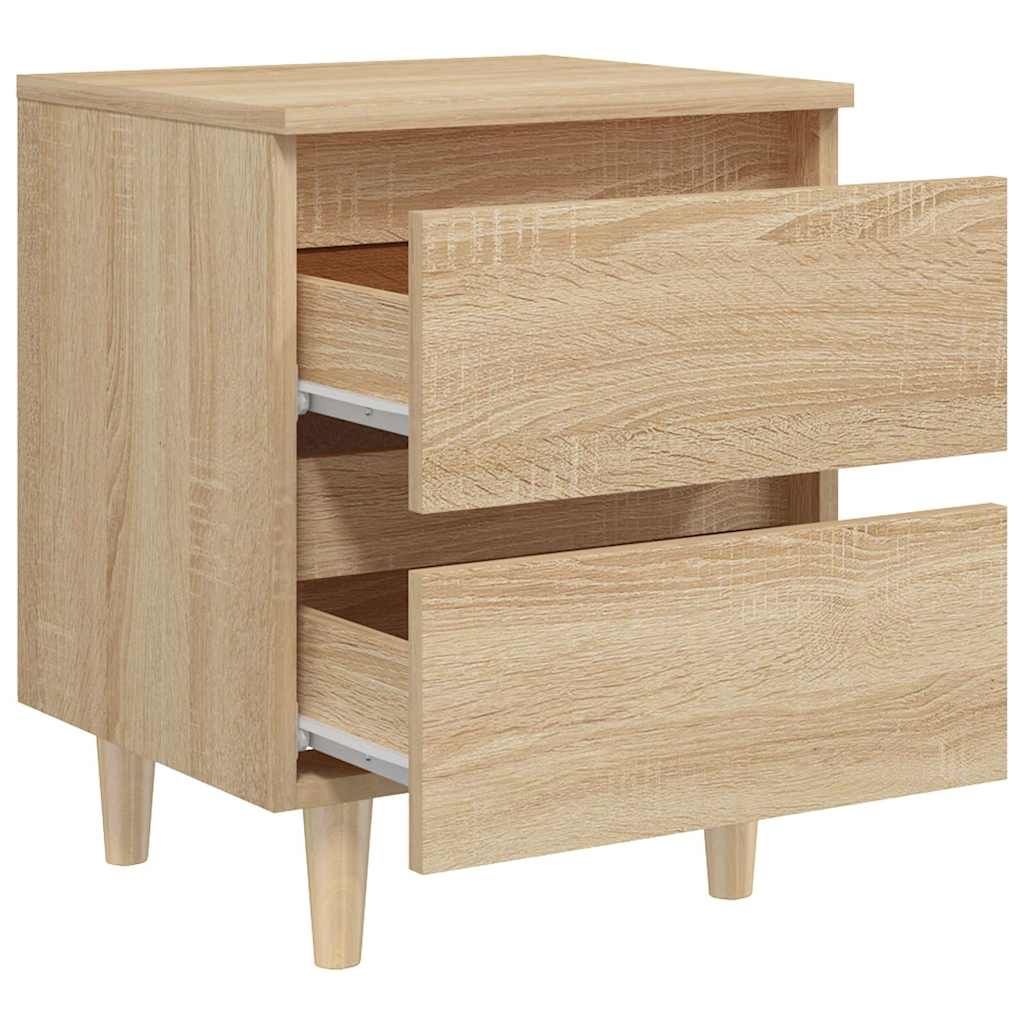 vidaXL Bed Cabinet | Sonoma Oak | Engineered Wood, Solid Pinewood | 40x35x50 cm 5