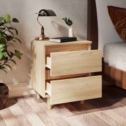 vidaXL Bed Cabinet | Sonoma Oak | Engineered Wood, Solid Pinewood | 40x35x50 cm 6